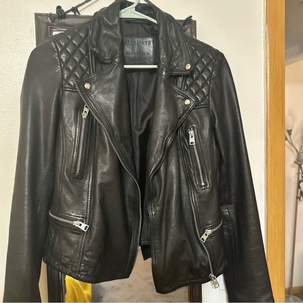 All saints leather biker jacket